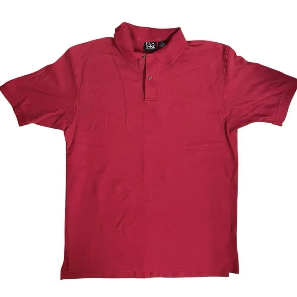 Jos A Bank Red Polo Shirt M 100% Cotton Classic Casual Golf